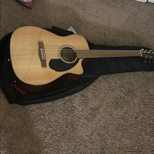 Fender Natural Acoustic Guitar with Black Case